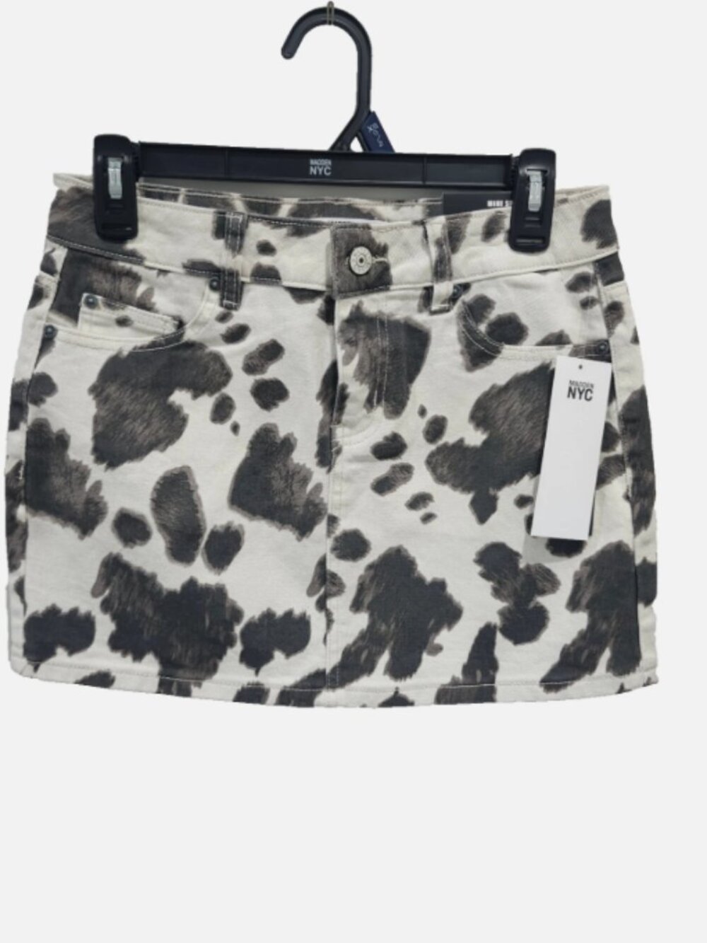 Madden NYC Women's Cow Print Mini Skirt | Size XS NEW